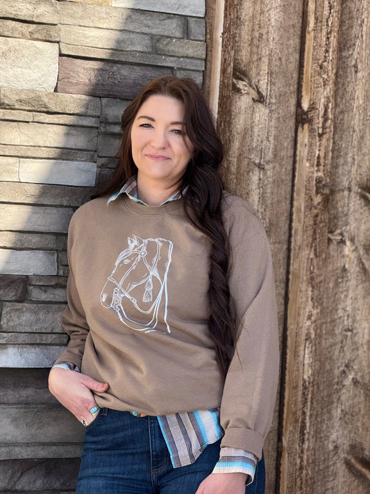 Bridle Horse Crewneck Sweatshirt