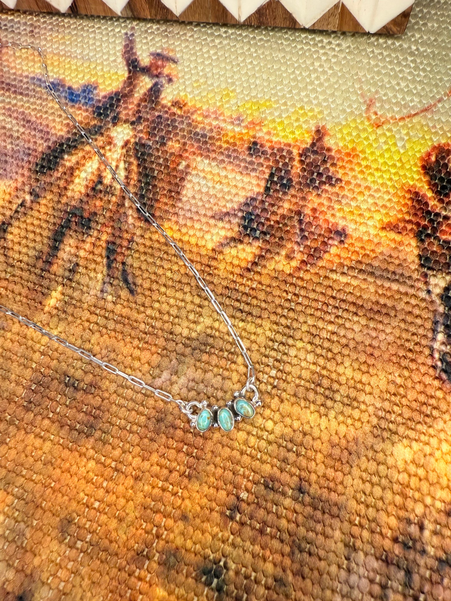Kingman Turquoise 3 oval Necklace